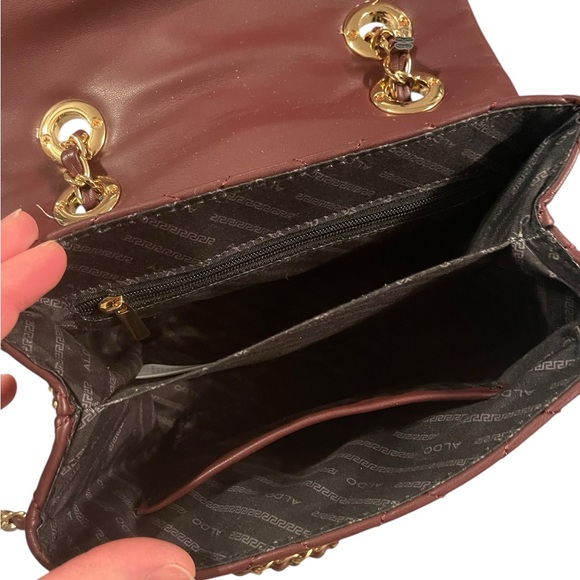 Aldo Burgundy Quilted Chain Bag NWT - Picture 6 of 6